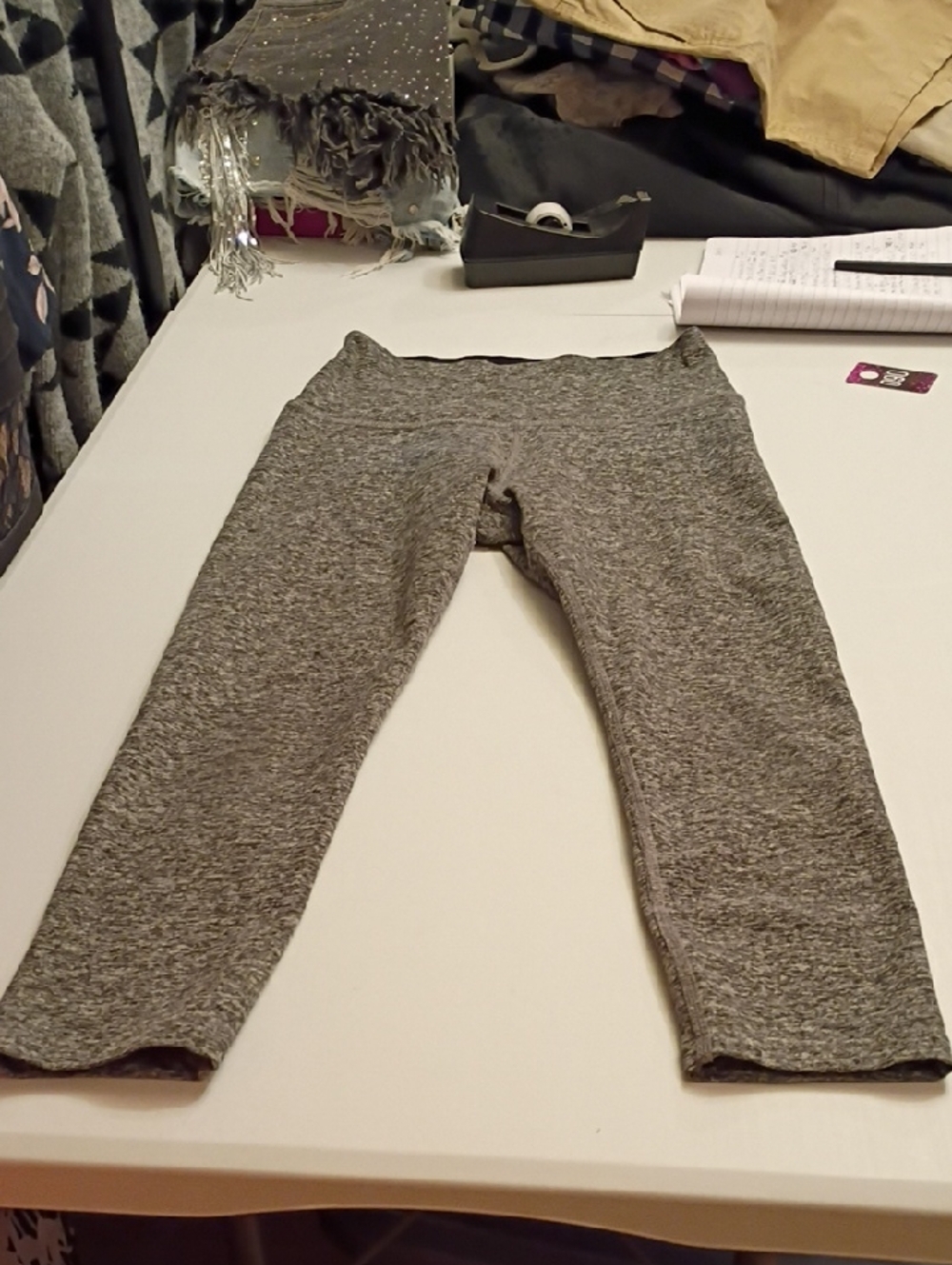 Beyond Yoga Gray Heather High-Rise Capri Leggings